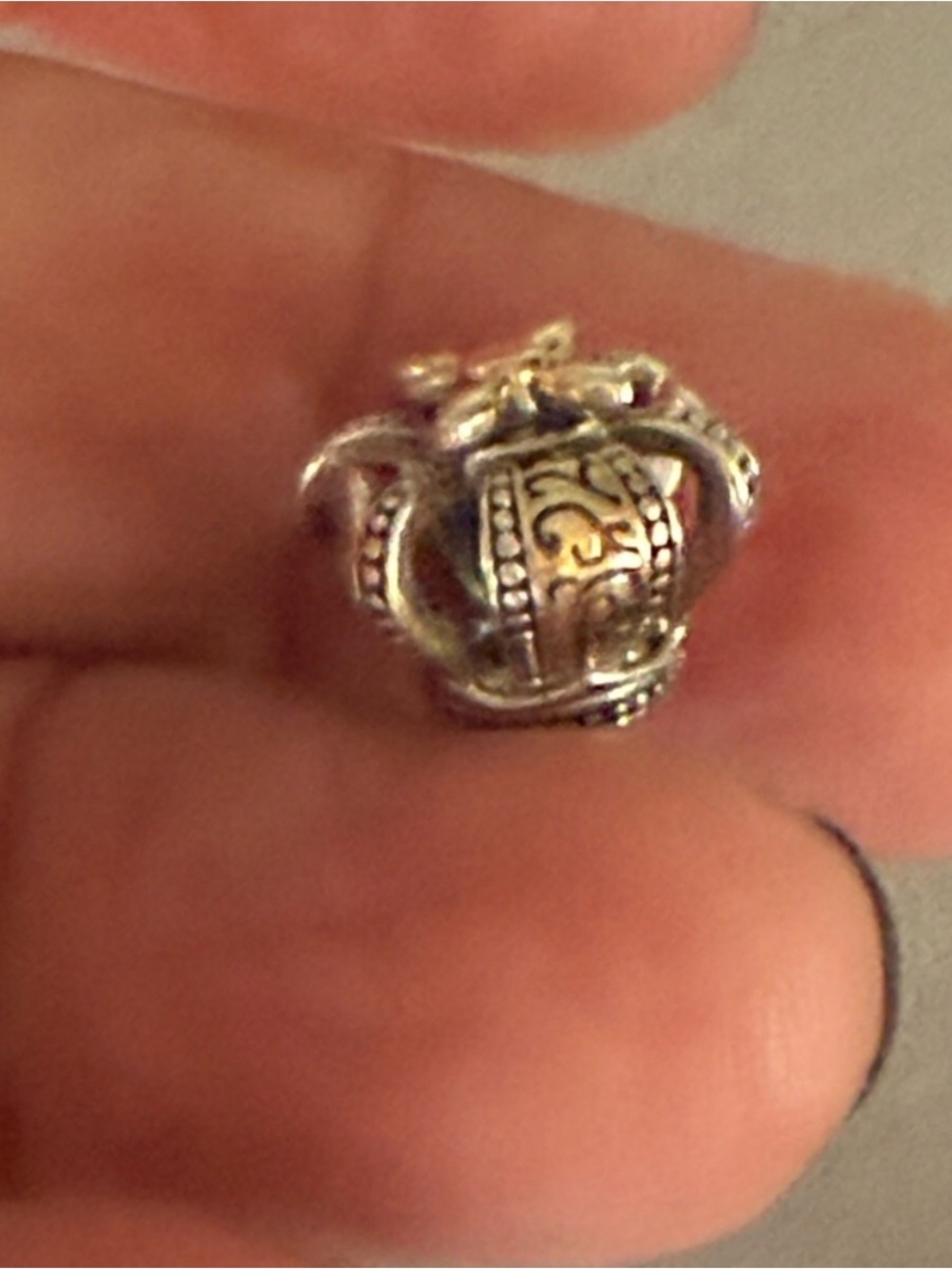 Silver-Tone Crown Charm Pendant - Women's Jewelry